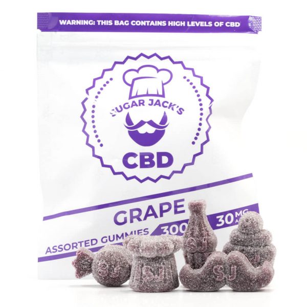 SugarJacks Assorted CBD Gummies Grape 300MG
