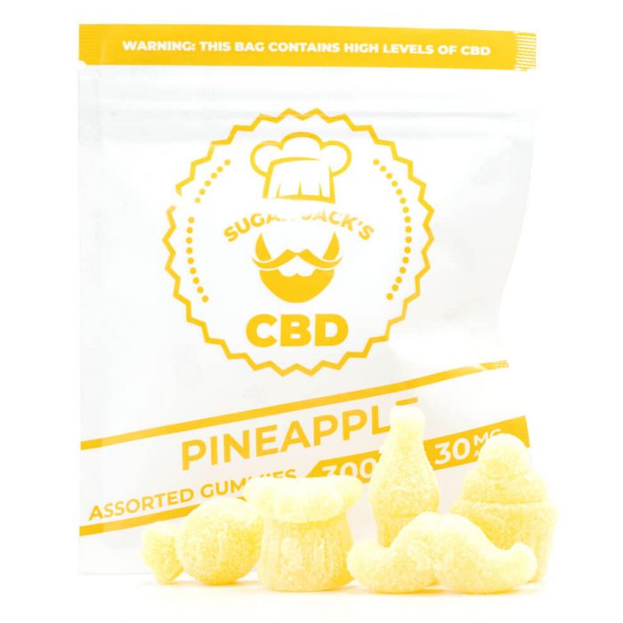 SugarJacks Assorted CBD Gummies Pineapple 300MG