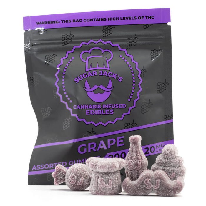 SugarJacks Assorted THC Gummies Grape 200MG