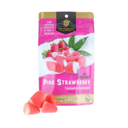 Cannabis Sativa Infused Pink Strawberry Puff Gummies